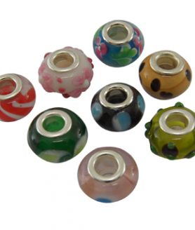 Стъклени мъниста с кристали 14 x 10  mm АСОРТЕ