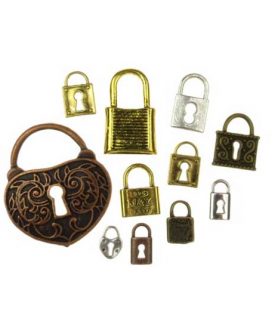 Метална висулка катинар 13.5~27x7~16.5x2~3.5 mm АСОРТЕ